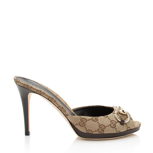 Gucci GG Canvas Horsebit Mules - Size 8.5 / 38.5 - Picture 1 of 8